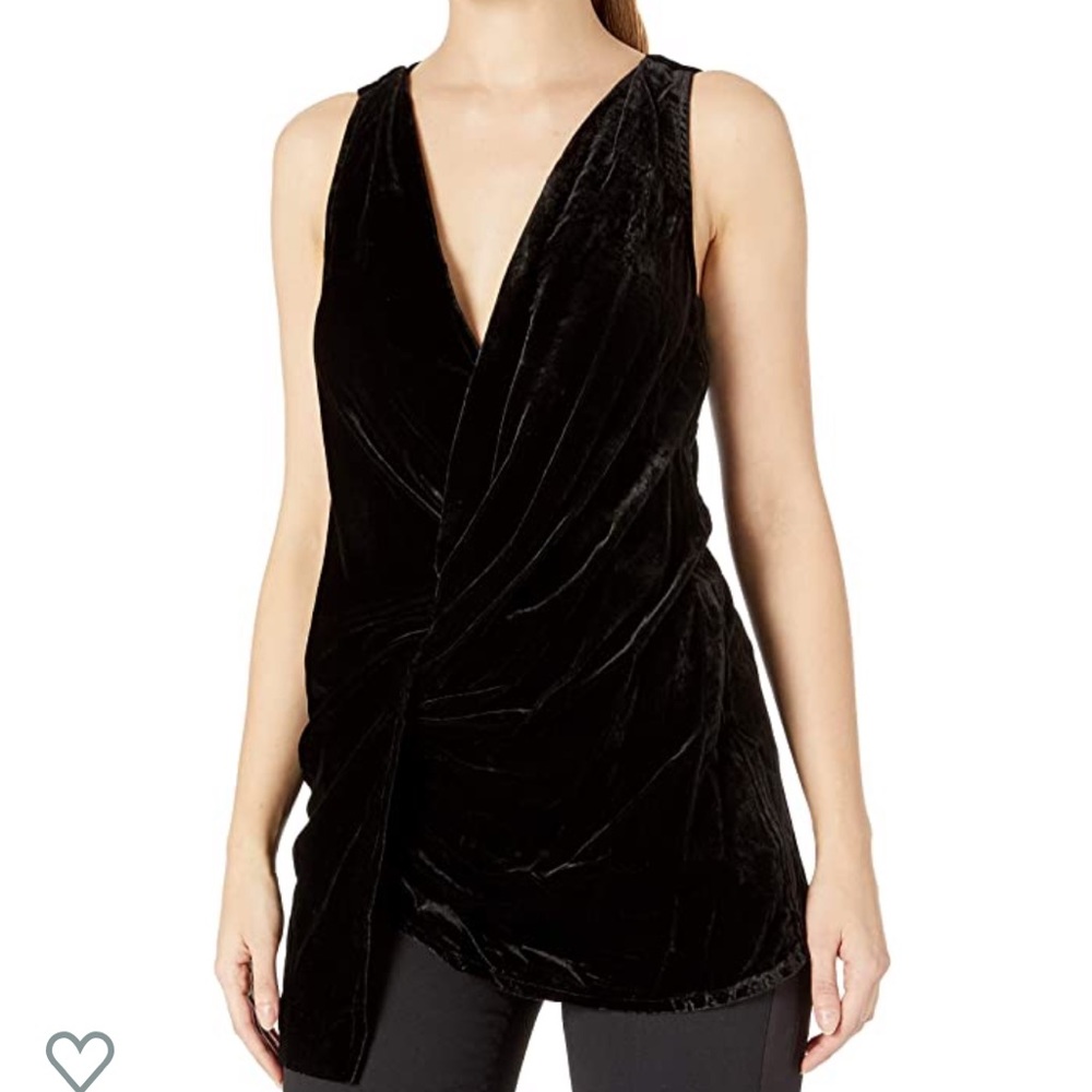 Kenneth Cole Velvet Drape Wrap Top size M